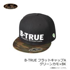 エバーグリーン　B-TRUE フラットキャップA グリーンカモ×BK