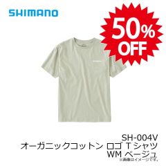 シマノ SH-004V オーガニックコットン ロゴ Tシャツ WM ベージュ 【在庫限り特価】