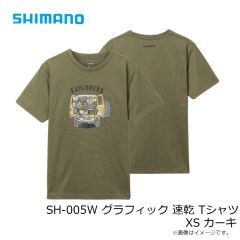 シマノ　SH-005W グラフィック 速乾 Tシャツ XS カーキ