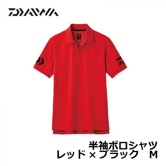 ダイワ(DAIWA) 半袖ポロシャツ ブラック×レッド XL DE-7906-