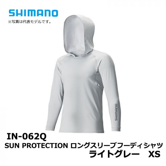 シマノ （Shimano） IN-062Q　SUN PROTECTION　ロングスリーブフーディシャツ　XS　ライトグレー