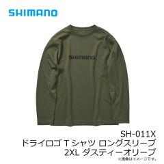 シマノ　SH-011X ドライロゴTシャツ ロングスリーブ 2XL チャコール