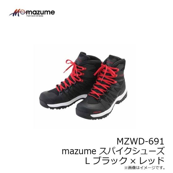 オレンジブルー MZWD-691 MZスパイクシューズ L ブラック×レッドの釣具販売、通販ならFTO フィッシングタックルオンライン